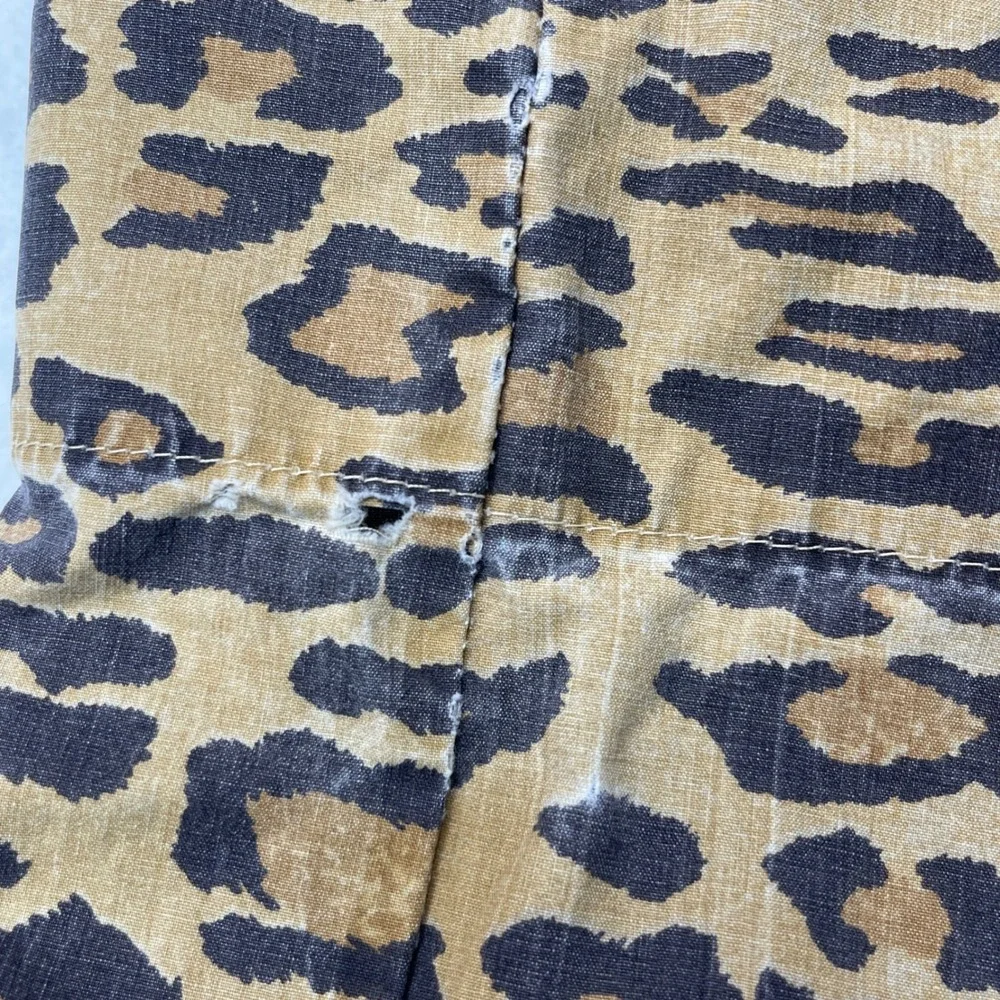 Vtg Ralph Lauren King Pillowcase Leopard Animal Print Cotton Made in USA Damages